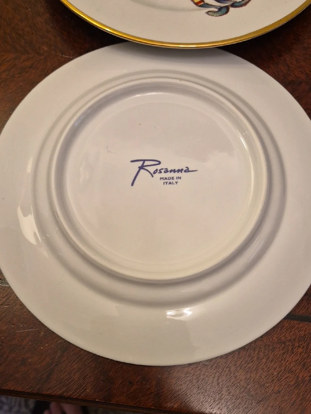 ROSANNA Italy, LOT of 4 Salad Plates, Christmas‎ Plates Candy Cane Bear Snowman